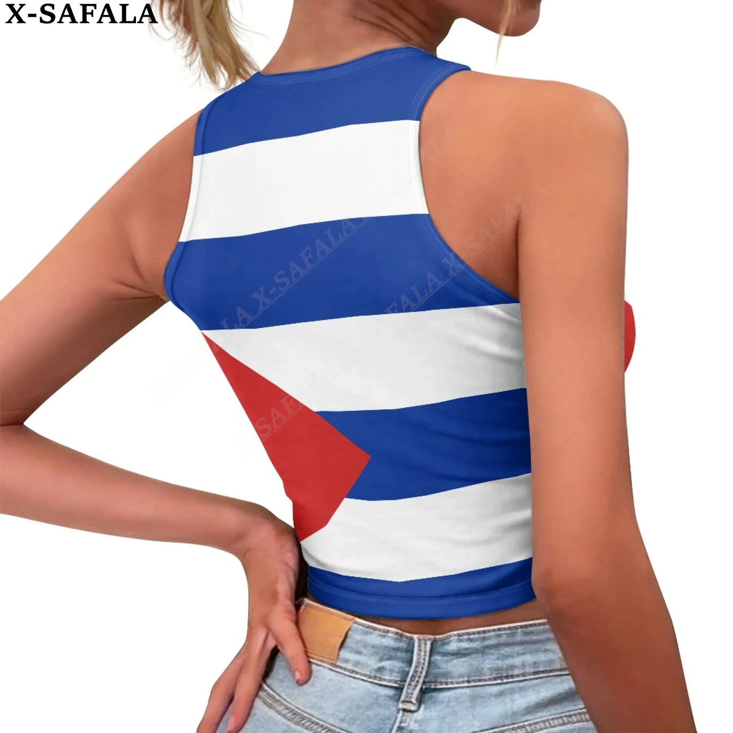 Dancer's Collection - Cuban Flag Women's Sleeveless Crop Top